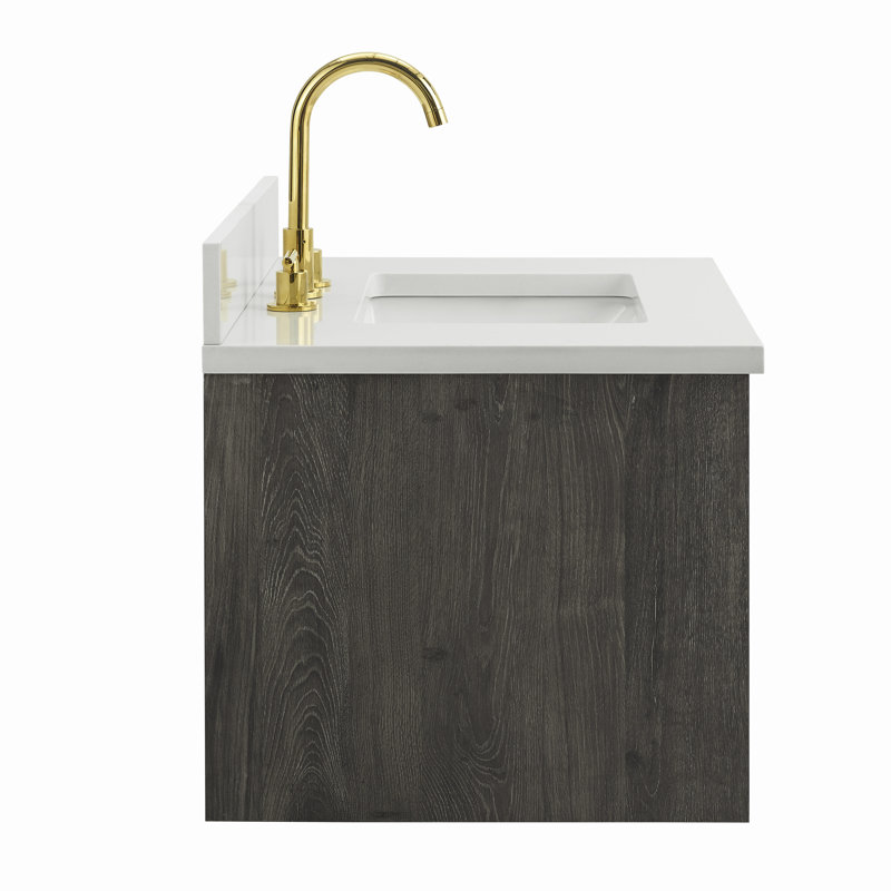 AllModern Hoye 30'' Wall Mounted Single Bathroom Vanity with Engineered